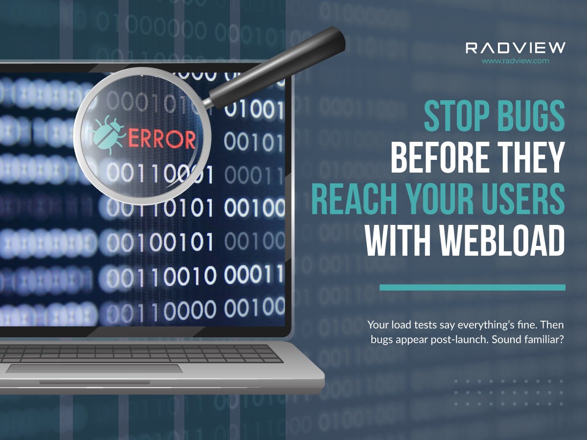 RadViewSoftware's tweet image. 🚨 Bugs slipping past your load tests? Even if tests show all clear, hidden issues can still surface after launch. With WebLOAD by RadView, simulate real user journeys and uncover problems before your users do.
🔗 radview.com
#WebLOAD #RadView