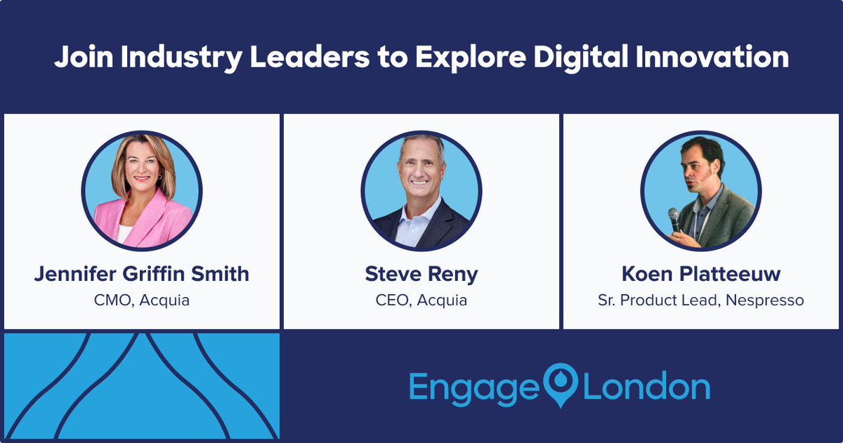 Join us at Engage London next week! Visionaries will explore the future of digital experiences with sessions, workshops, and networking. Speakers include AI expert Paul Roetzer, Nestlé Nespresso, Trussell, and Arriva UK Trains. 

Register: acquia.com/engage/london-…