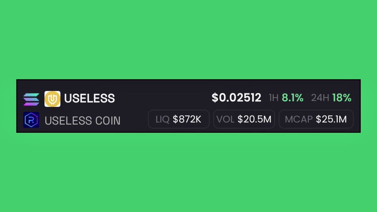 AlphaBlock AI (@alphablockai) on Twitter photo They aped $USELESS at $340K just 3 days ago…
Today, it’s sitting at $25M MC — that’s a 75x move.
Call them insiders.
Call them manipulators.
Call them whatever you want…
But one thing’s for sure — they’re always early.
Track their moves — only at <a href="/AlphaWhalesX/">Alpha Whales</a> They aped $USELESS at $340K just 3 days ago…
Today, it’s sitting at $25M MC — that’s a 75x move.
Call them insiders.
Call them manipulators.
Call them whatever you want…
But one thing’s for sure — they’re always early.
Track their moves — only at <a href="/AlphaWhalesX/">Alpha Whales</a>