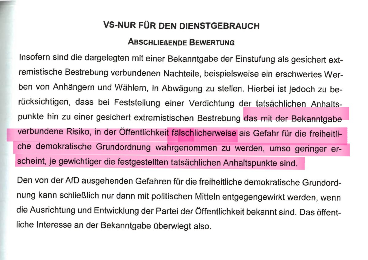 Beim deutschen Verfassungsschutz sitzen wohl ein paar ganz Lustige 😅

„Wenn der Verdacht stimmt, ist es nicht schlimm, wenn Leute dich zu Unrecht verdächtigen.“ 

Rechtsstaat ja, aber mit Augenzwinkern. 🤡