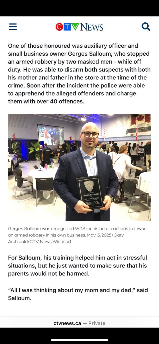 WindsorIssues's tweet image. Video released of Windsor local hero George Salloum disarming armed robbers