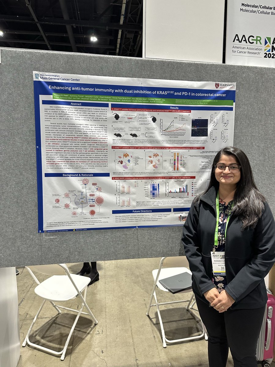 SU2Cscience's tweet image. Outstanding preclinical work being done by @parasvi_patel and the team at @MGHCancerCenter and @harvardmed in support of the @SU2C Catalyst®️ @bmsnews Team! #KRAS #Mirati #colorectalcancer #aacr25