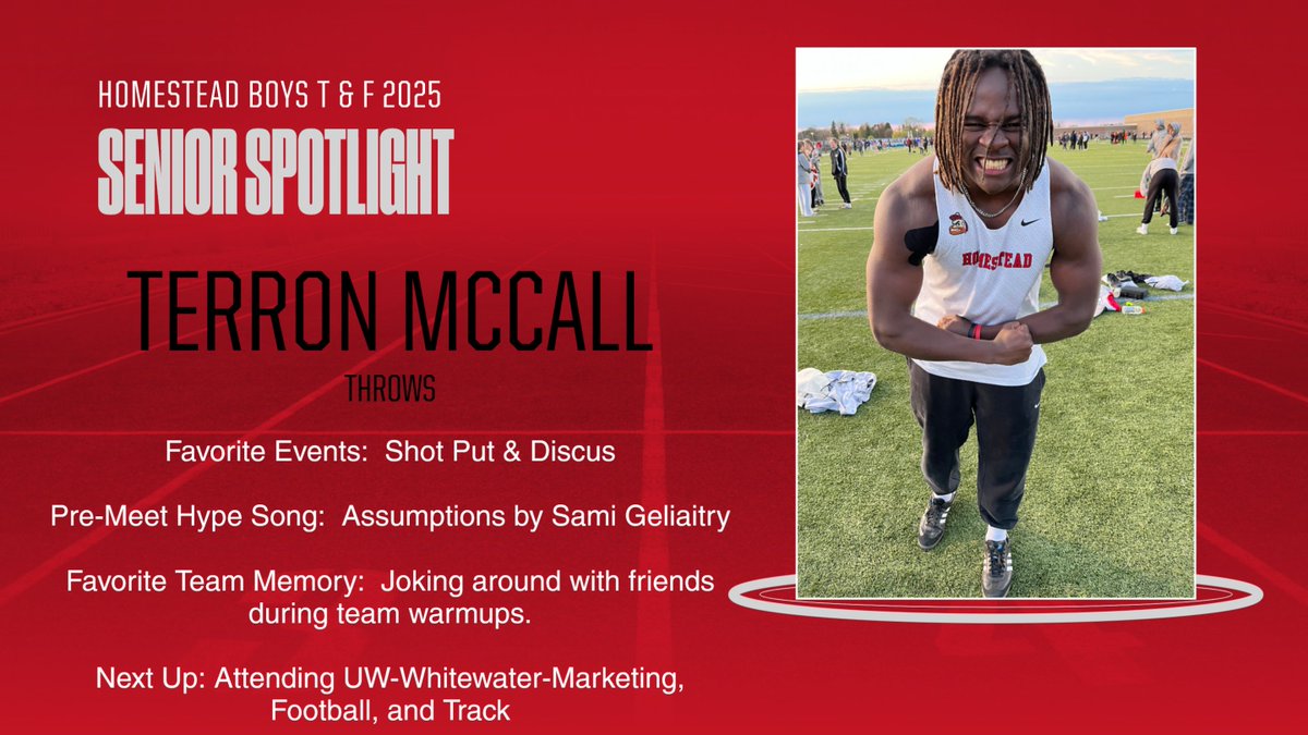 Celebrating Homestead record holder in the Discus and future Warhawk, Terron!