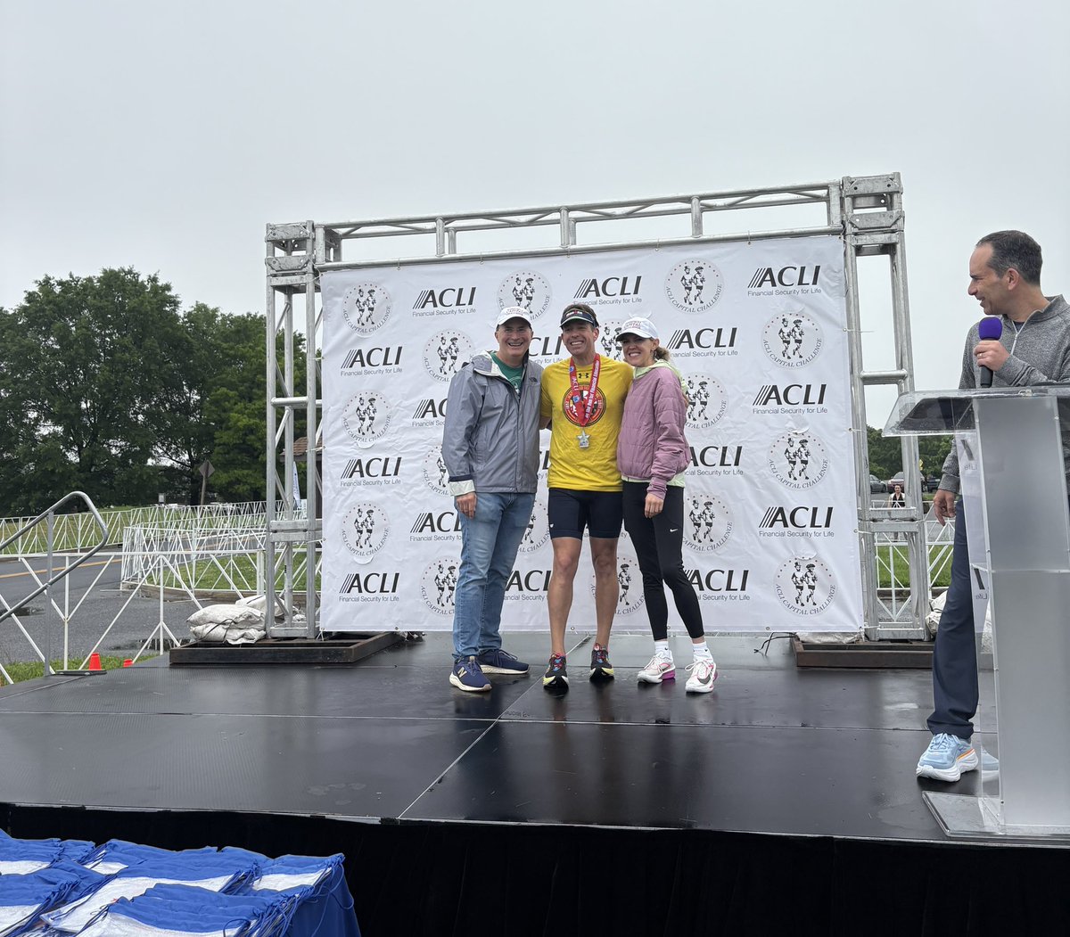 ACLINews's tweet image. .@adamlongoTV of @7NewsDC with our celebrity runner @KeiraDAmato shortly before winning fastest electronic male journalist. #CapChallenge
