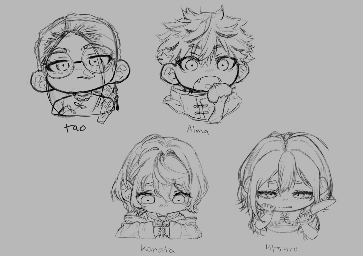 shinyouji_'s tweet photo. #Gokurakugai chibi sketches!! they're so cutee #極楽街 https://t.co/LKf5ehwoqS