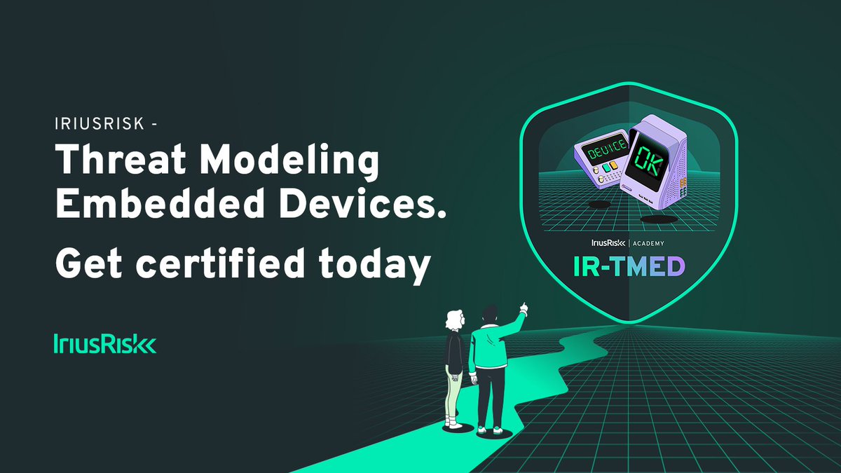 IriusRisk's tweet image. Developed by security specialists for managing #EmbeddedDevices 🧑🏫
This course gets the IriusRisk seal of approval for increasing security in these essential systems.
Level up your knowledge and get certified: tinyurl.com/mvb5vdhd #Securebydesign #EmbeddedDeviceSecurity