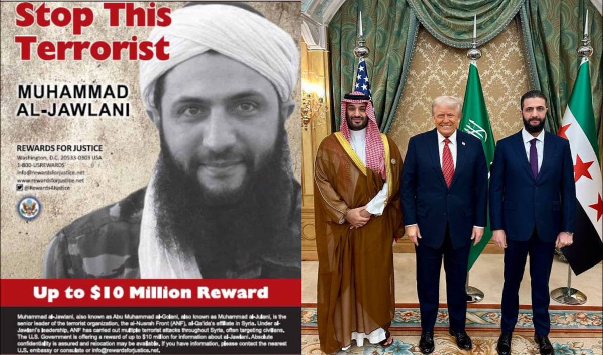 🔶 Trump meets Syrian President Ahmad Al-Sharaa in Riyadh

POTUS told al-Sharaa that Syria should join the Abraham Accords to normalize relations with Israel and expel Palestinian militias from Syria.

Al-Sharaa is expected to deliver a speech later in the day.

Before ☠️ / After