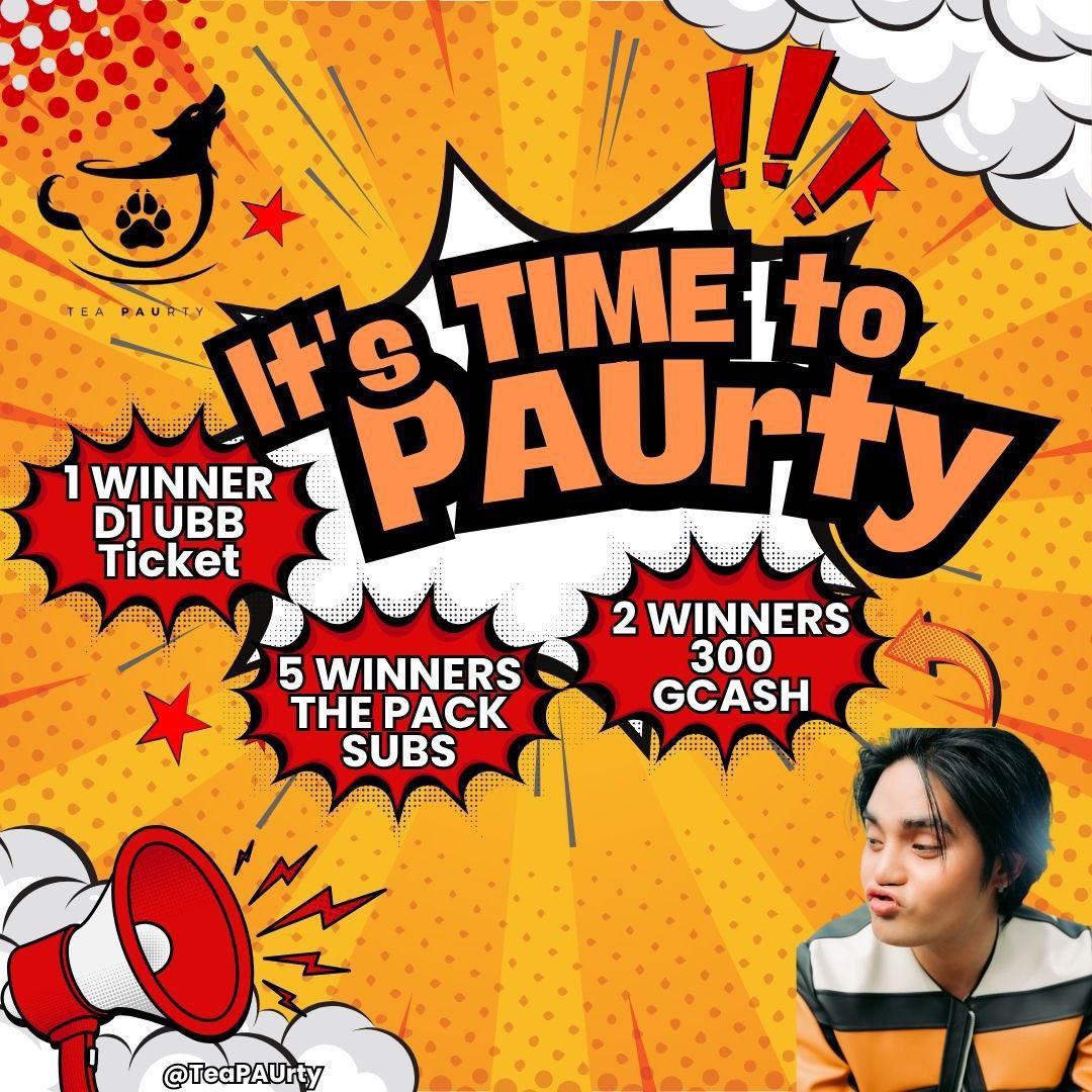 TeaPAUrty's tweet photo. It’s TIME to PAUrty, A’TIN! 🎉
Big prizes, awesome vibes, and your chance to shine — are you up for the challenge?

Check the pubmats for all the deets (you don’t wanna miss this 😉), then show us what you got!

We’re talking dance moves, creative vids, and of course… THE A’TIN energy!

Let the PAUrty begin!

PS: comment your entry on this post

@SB19Official #SB19
#SimulaAtWakas 
#TIMEsawPAUrty