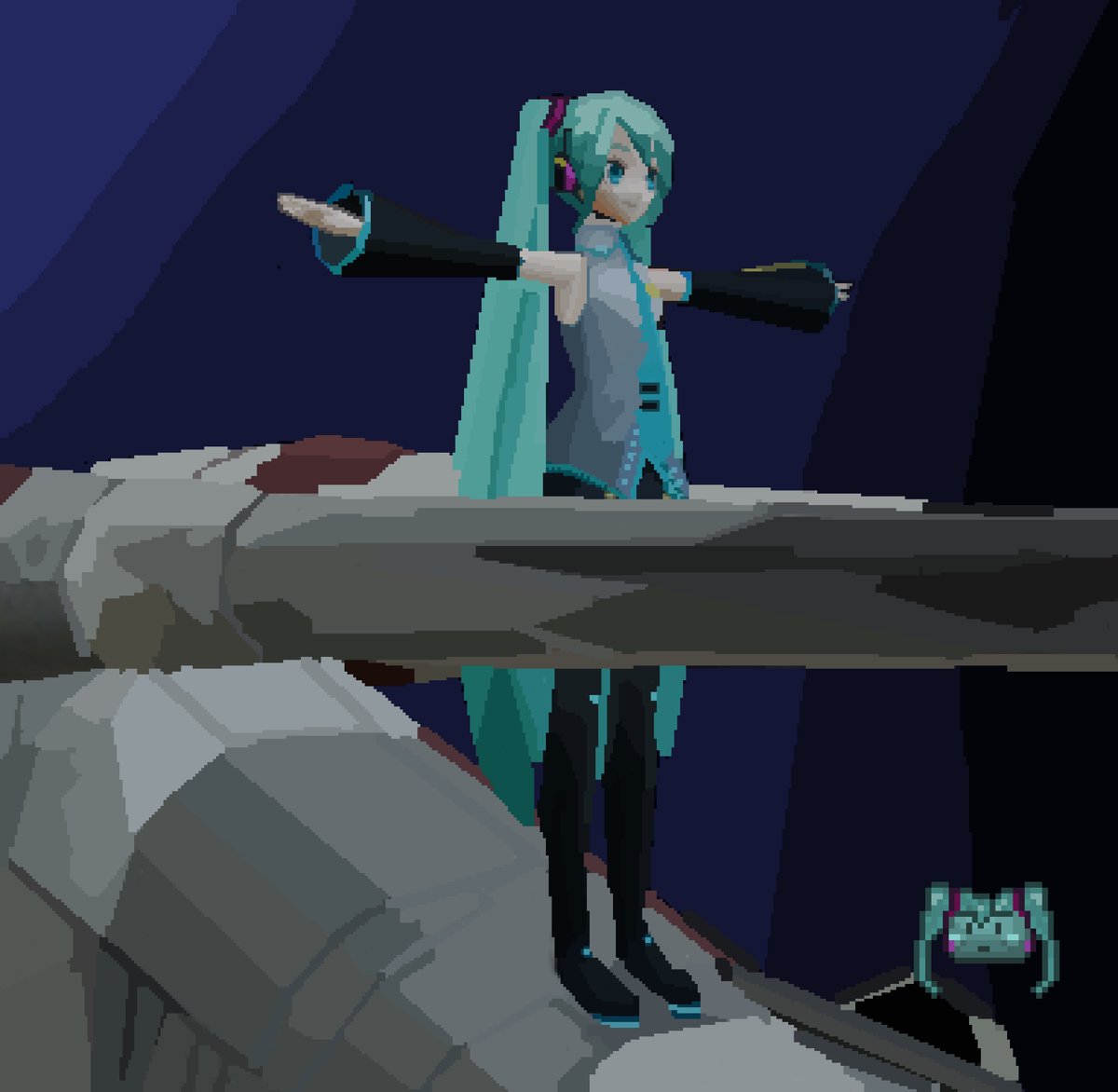 Here is an art of Miku (also 🩵s and 🔁s are very much appreciated) #artmoots