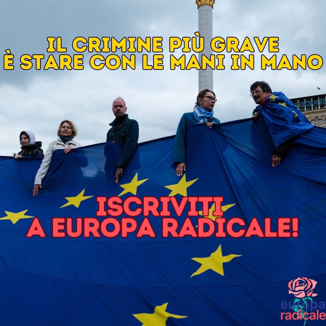 🇪🇺 Noi vogliamo fare la differenza, e tu? 
Iscriviti a Europa Radicale e diventa parte attiva del cambiamento.

L'iscrizione costa 100€, parliamo di 0,27 centesimi al giorno per difendere lo Stato di Diritto in Italia e in Europa. 

👉 europaradicale.eu/iscriviti/