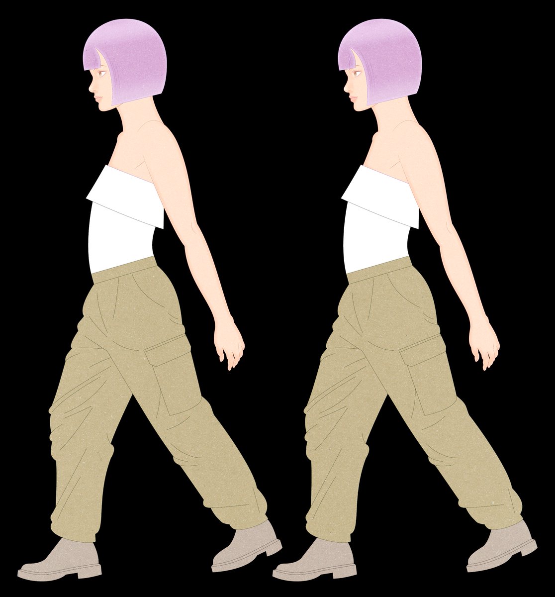 ユニクロの写真をと組み合わせてみる。#美少女イラスト #イラスト #女性 #ファッションイラスト