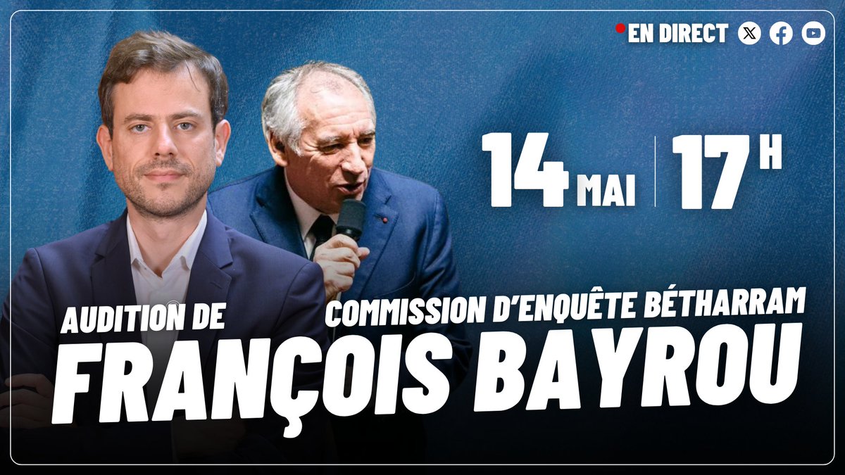 La France Insoumise #NFP à l'Assemblée (@fiassemblee) on Twitter photo 🔴⚡️ Rendez-vous à 17h pour suivre l'#AuditionBayrou dans le cadre de la commission d'enquête Bétharram avec <a href="/PaulVannierFI/">Paul Vannier</a>.
➡️ En direct sur Youtube, Facebook et X :
youtube.com/live/Ivkjah3qg… 🔴⚡️ Rendez-vous à 17h pour suivre l'#AuditionBayrou dans le cadre de la commission d'enquête Bétharram avec <a href="/PaulVannierFI/">Paul Vannier</a>.
➡️ En direct sur Youtube, Facebook et X :
youtube.com/live/Ivkjah3qg…
