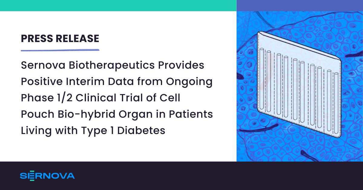 Today we shared new positive interim data from the ongoing Phase 1/2 clinical trial evaluating the Cell Pouch Bio-hybrid Organ in combination with human donor islet cells. Read our press release for details: bit.ly/4dlcIni