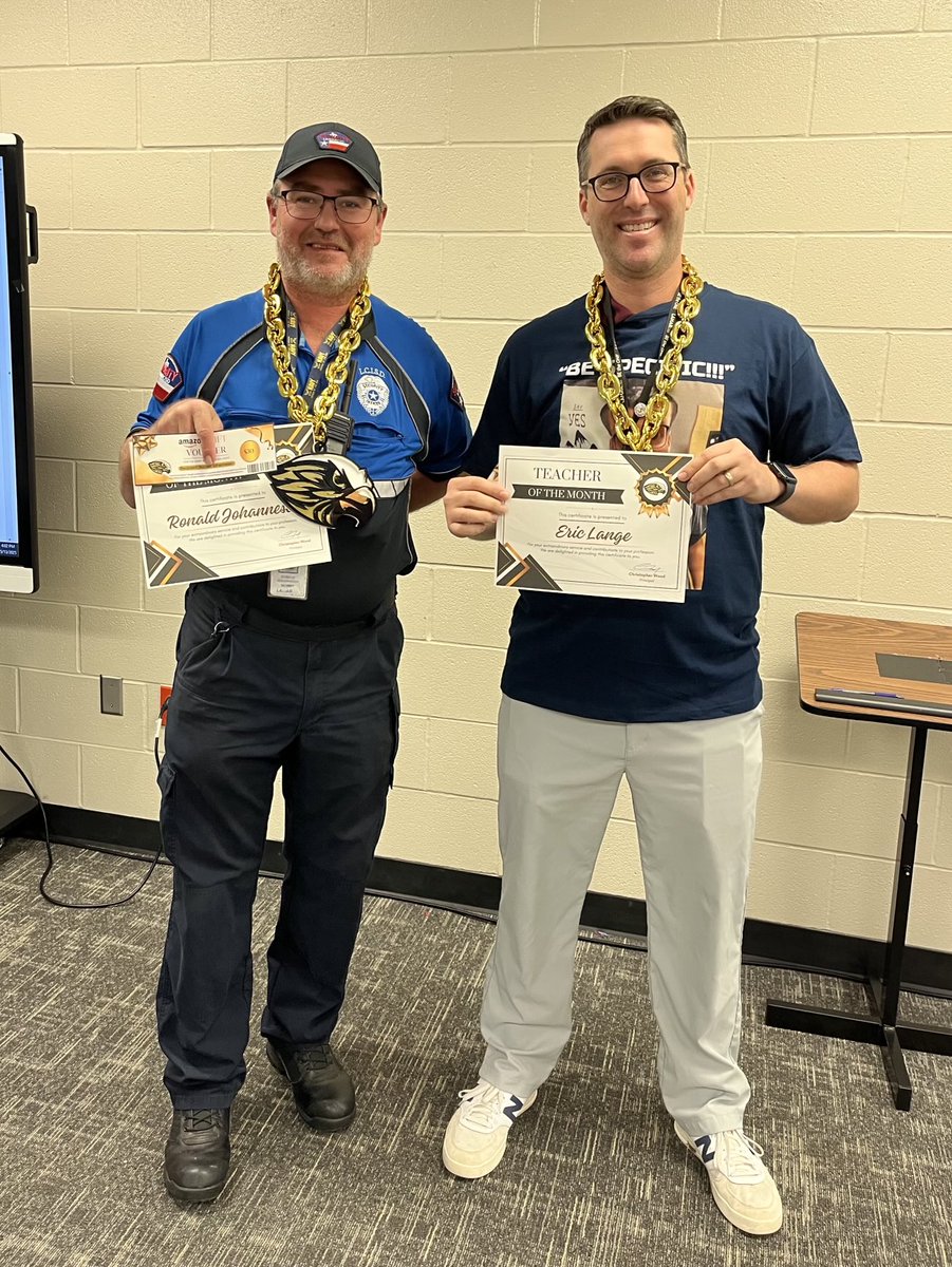 FosterHSNews's tweet image. Congratulations to our Teacher and Support Staff of the Month: Mr. Johannesen and Mr. Lange. You rock!
@lcisdpd