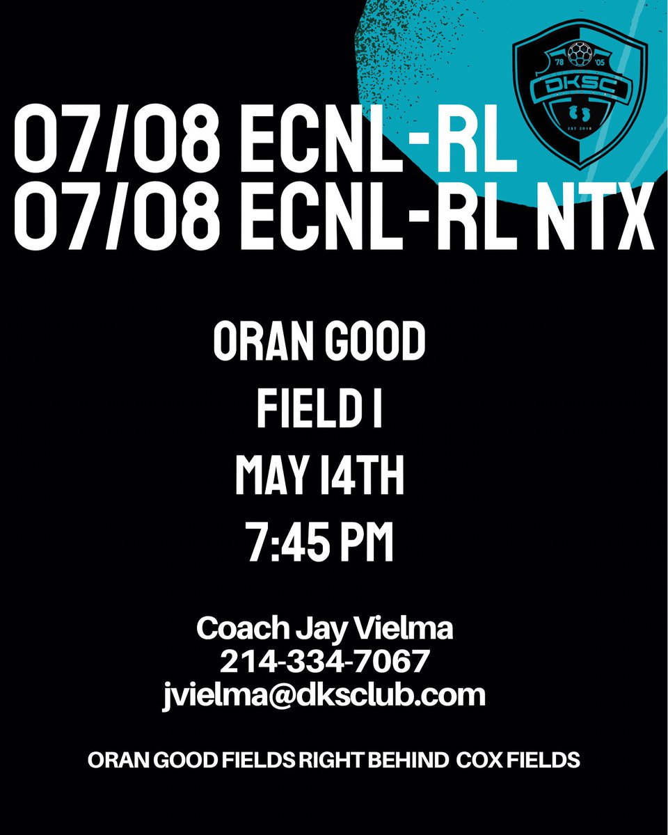 DKSC ECNL-RL 08G Vielma (@dksc08rl) on Twitter photo Tryouts extended another night!
Come out and join us! 
<a href="/JayV1221/">Jay Vielma</a> Tryouts extended another night!
Come out and join us! 
<a href="/JayV1221/">Jay Vielma</a>