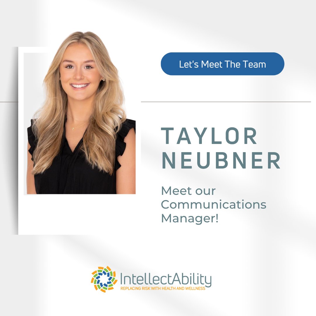 Meet Taylor Neubner – IntellectAbility’s Communications Manager! Taylor will be the primary point of contact for external communications. If you haven’t met her yet, you likely will soon!
#MeetTheTeam #CommunicationsManager #IntellectAbility #IDDsupport #ExternalRelations