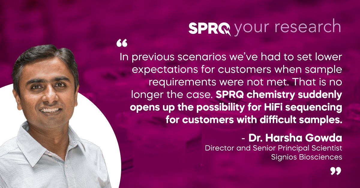 More data, less DNA. With #SPRQ chemistry, Signios Biosciences is unlocking #HiFisequencing for tough samples—boosting output and expanding access to more sample types.
 
🔗 See how they’re using SPRQ to scale impact and access: bit.ly/4jgpTbn
 
#PacBio #PacBioSPRQ