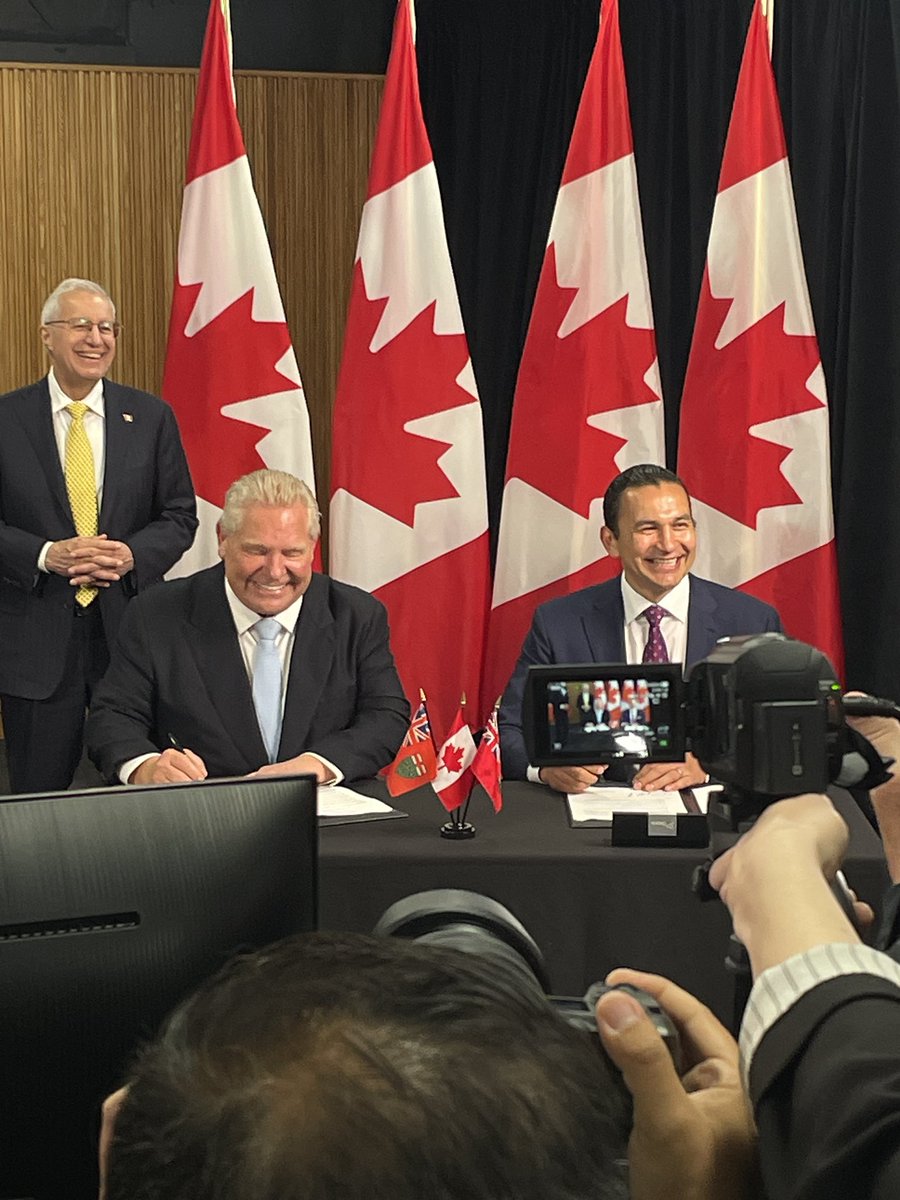 News: Premier of Ontario, Doug Ford and Premier of Manitoba, Wab Kinew, sign a Memorandum of Agreement (MOA). 

This will support the removal of trade barriers between the provinces. 

Ford signed a MOA with Nova Scotia and New Brunswick last month.