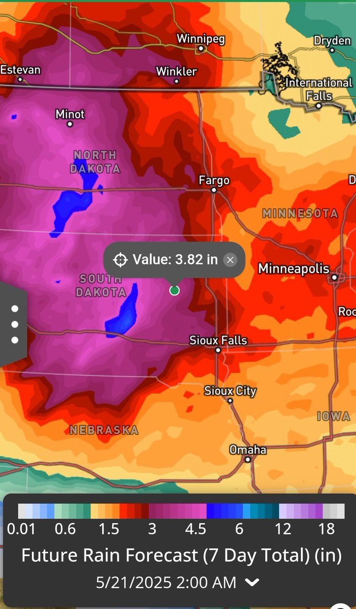 Seems like they are calling for quite a bit of rain in next 7 days, finishing up last of soybeans this morning that was too wet earlier, we could use a drink...<a href="/bam_weather/">BAM Weather</a> <a href="/WeatherPorthole/">The Weather Porthole</a>