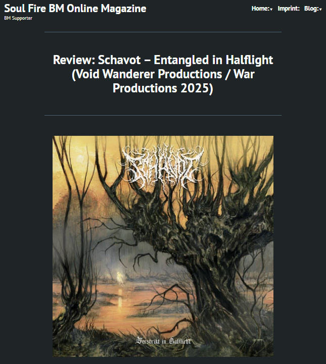 WarProd's tweet photo. #ReviewTime
Thanks #seelenfeuerbmwebzine for reviewing #Schavot Entangled in Halflight

#LPFormat available &amp; #Digipack
Both released by @WarProd &amp; #voidwandererproductions (Vinyl #SoldOut)

https://t.co/JQzZJObJut

https://t.co/tOPSbCwZ7h

#WarProductions
#SupportTheUnderground https://t.co/zs9BzKOHsw
