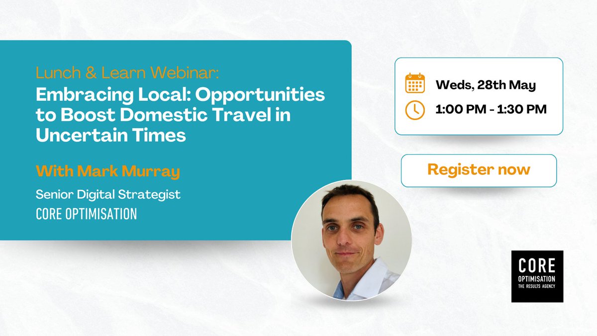 Join our Senior Digital Strategist Mark Murray for this month’s Lunch &amp; Learn Webinar as he explores:

✅ The current shift in travel behaviour
✅ Why domestic marketing matters more than ever
✅ How to attract Irish travellers in the moments that count

events.teams.microsoft.com/event/e61b299e…