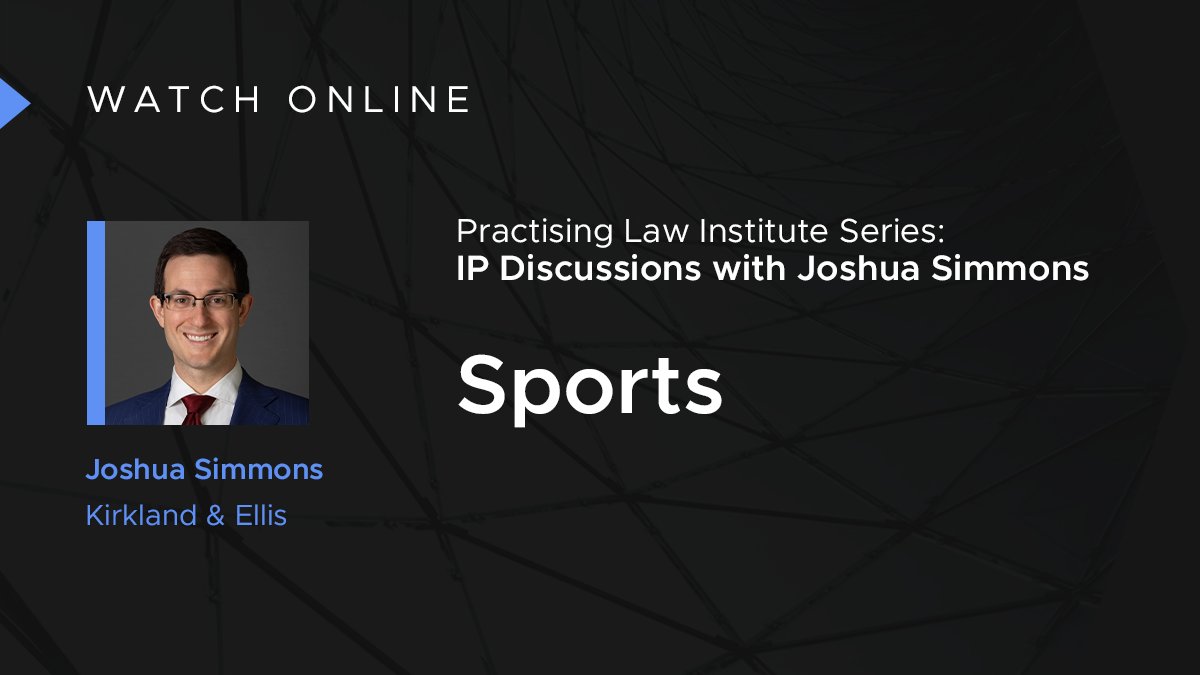 In the next episode of Practising Law Institute’s IP Discussions with <a href="/joshualsimmons/">Joshua L. Simmons</a>, the roundtable discusses the intellectual property rights held by professional sports teams and how those rights are enforced. pli.edu/programs/ip-di…