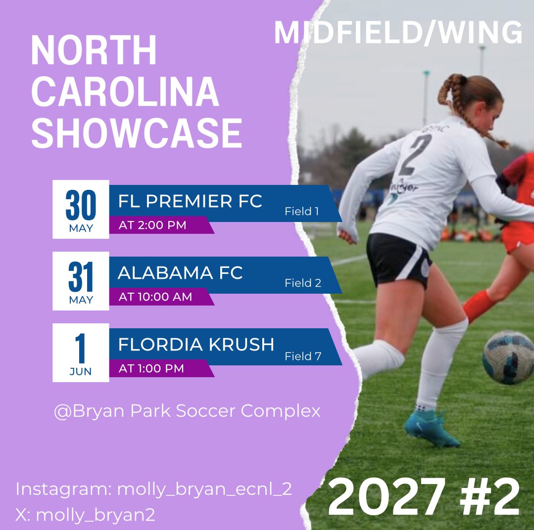 North Carolina Showcase is coming up soon! Can’t wait to see all of the coaches on the sidelines! Go Racing! <a href="/Racing2009_ECNL/">Racing Louisville 2009 ECNL</a> <a href="/ImYouthSoccer/">ECNL/GA/Recruiting/College Soccer</a> <a href="/ImCollegeSoccer/">College Soccer Truth ™</a> <a href="/PrepSoccer/">Prep Soccer ⚽️</a> <a href="/ECNLgirls/">ECNL Girls</a> <a href="/Internespo/">Internespo - College Soccer</a> <a href="/TopPreps/">TOP PREPS - Free Sports News, Videos & Information</a>