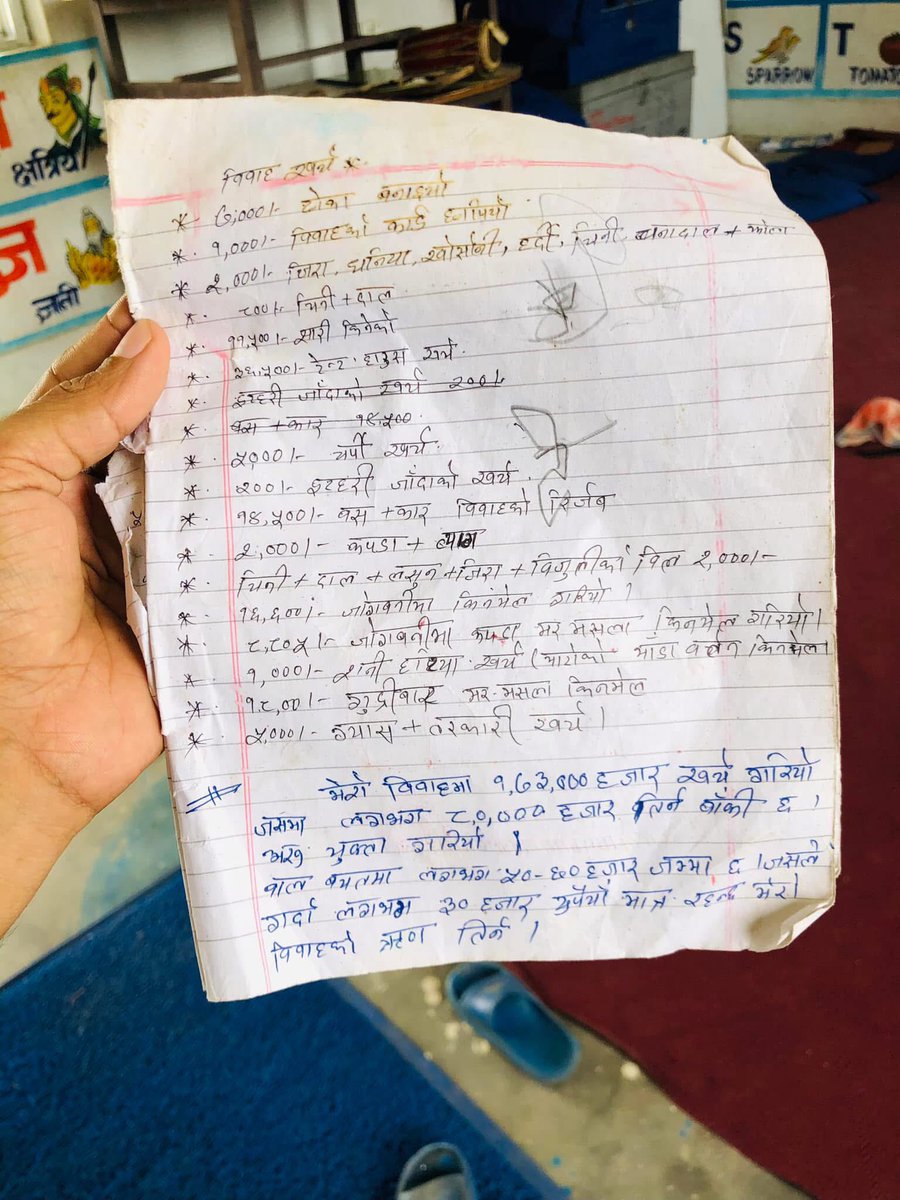 अहिले १ रुपैयामा बिहे गर्ने ट्रेन्ड चलिरारैछ । विवाह नितान्त निजि कुरा भएपनि फोटोहरु हेर्दा त्यो कति रुपैयाको हो भन्ने कुरा सजिलै अनुमान गर्न सकिन्छ । 

ए अँ ! १**** रुपैयामा कस्तो बिहे हुन्छ भनेर जान्न मन लागे तलको बिहेखर्च पढ्नुहोला । 😀