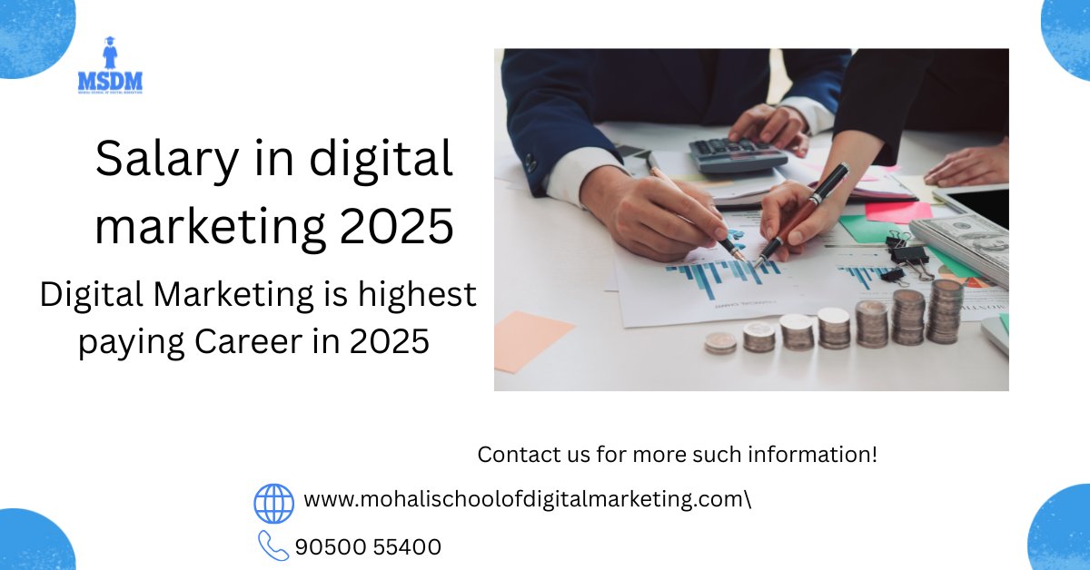 mohali_schoolDM's tweet image. In 2025, companies are investing heavily in SEO, social media, and email marketing, boosting job opportunities and pay.

#msdm 

mohalischoolofdigitalmarketing.com/2025/05/salary…