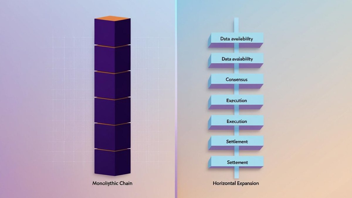 Smart contracts → Rollups
Shared execution layer → Shared data availability (DA) security layer
The key distinctions lie in giving developers full-stack control and enabling horizontal scaling for the L1 itself