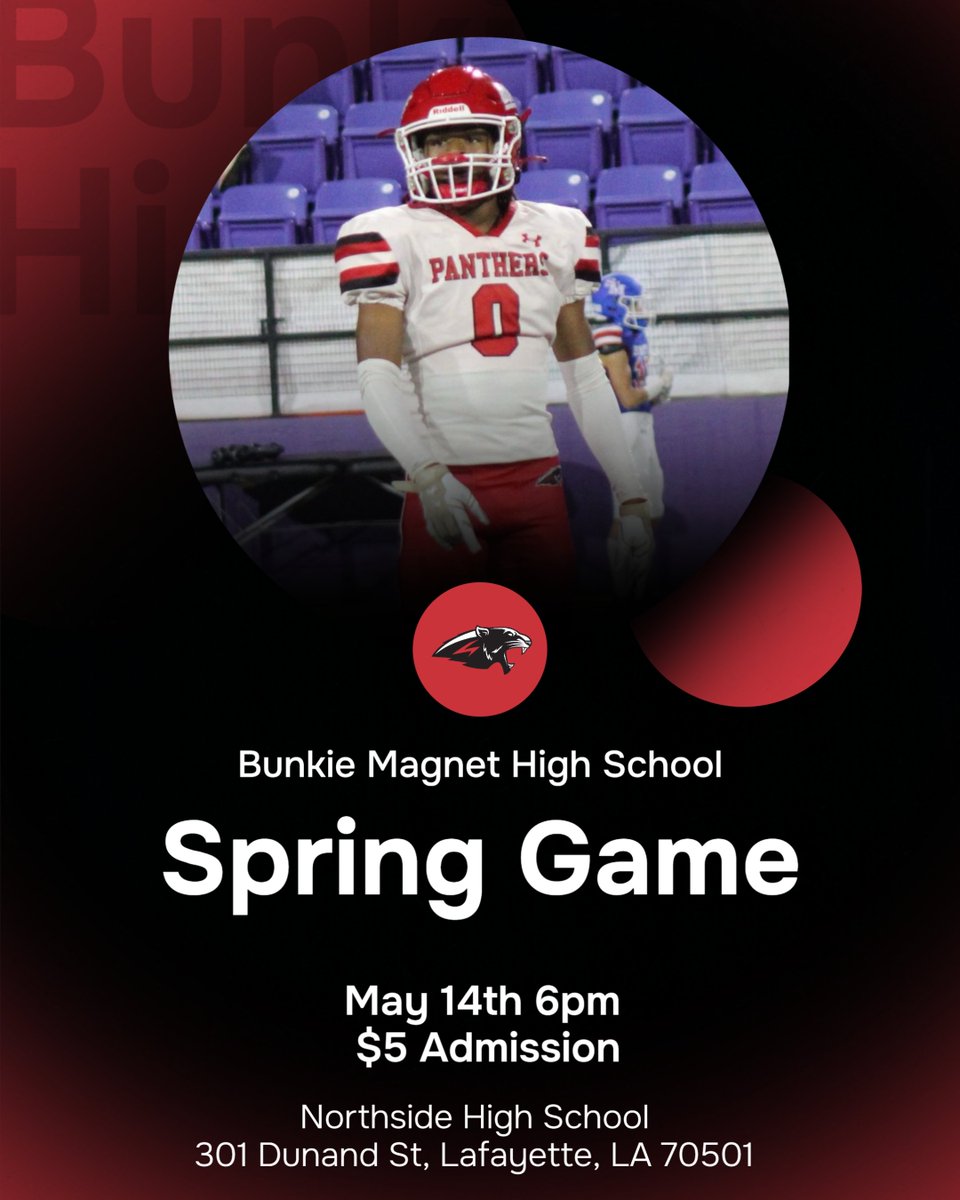 Announcement! Panthers WILL scrimmage today but now at Northside High School against Northside and Mamou. Huge thank you to Coach Lamb and Coach Carter for allowing us to jump in with them. Panther Fans, head the same direction just not as far now! See you tonight.
#ProveIt