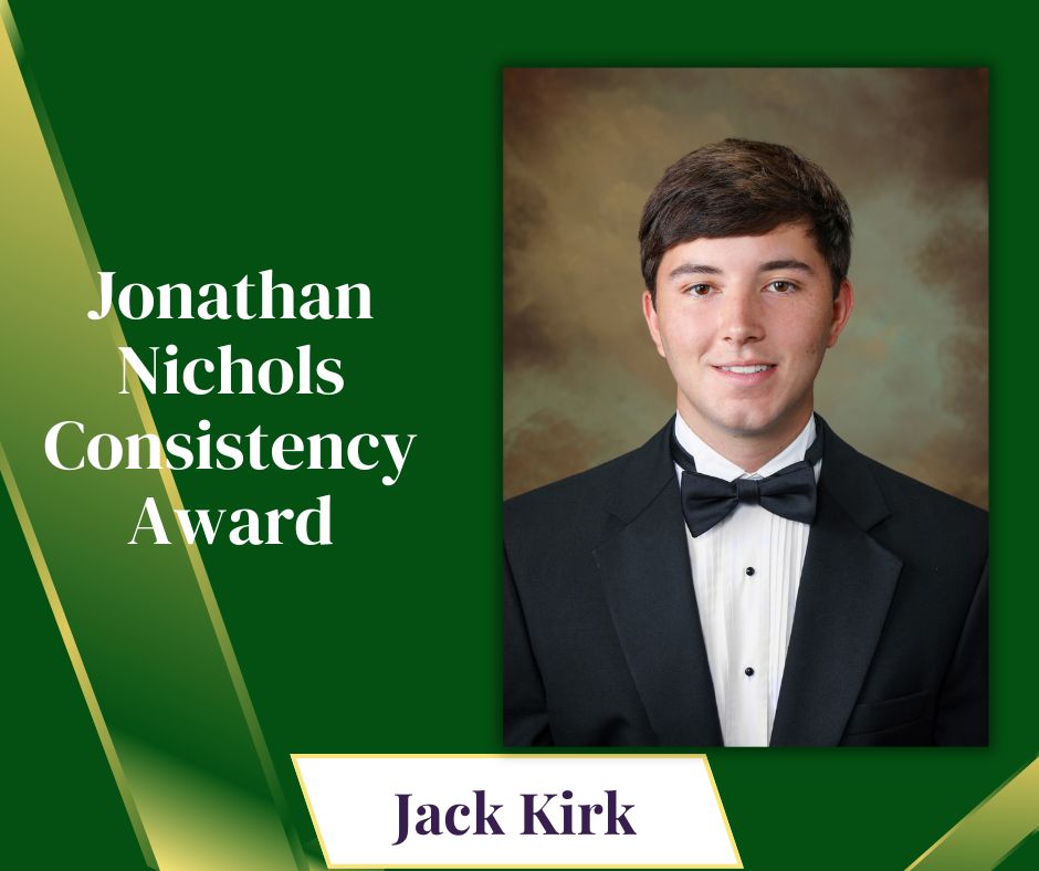 Pillow Academy presents the Jonathan Nichols Consistency Award to a Senior football player that was consistent in his commitment and effort to the Mustang football team.
Congratulations Jack Kirk!