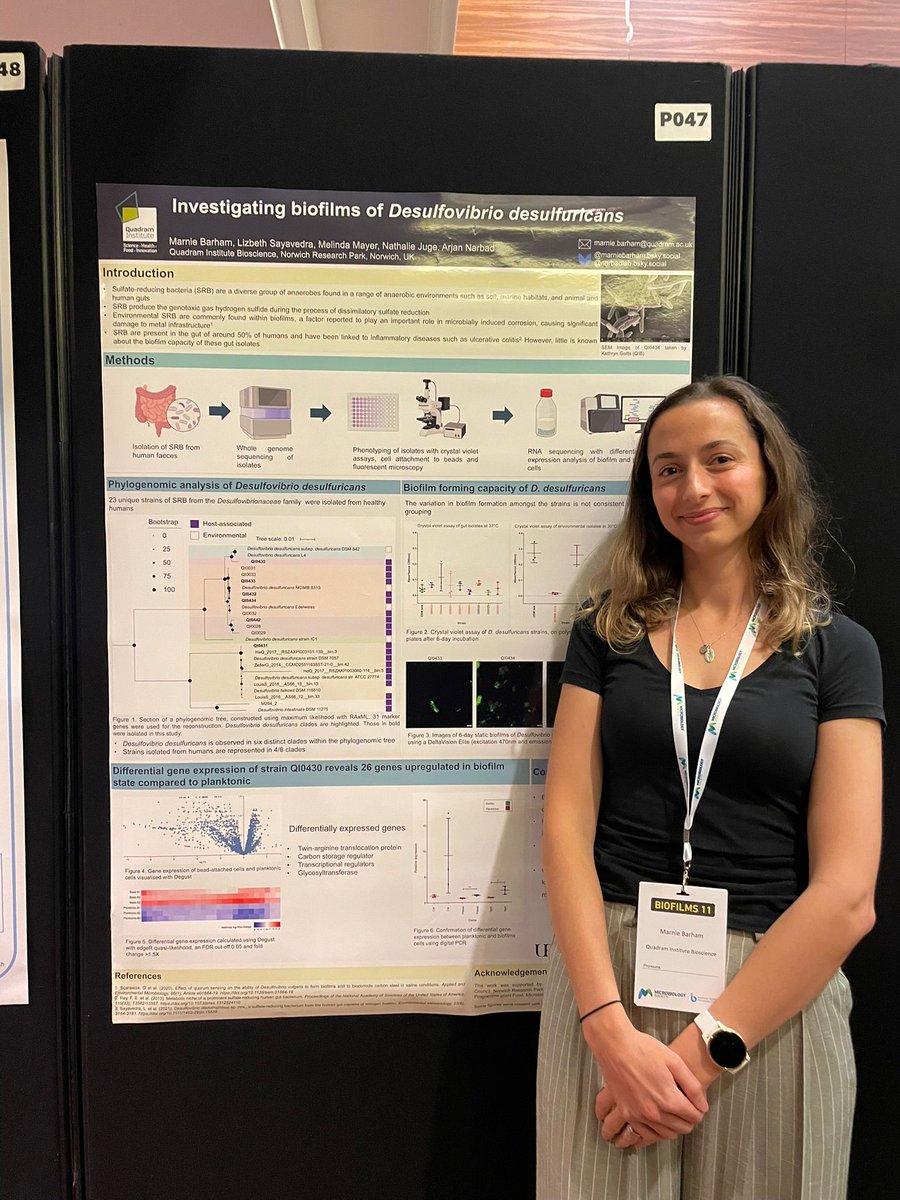 NarbadLab (@narbadlab) on Twitter photo For those at this year's <a href="/ukbiofilms/">National Biofilms Innovation Centre (NBIC)</a> #Biofilms11 conference in Cardiff, Wales head over to P047 to check out 3rd-year <a href="/NRPBIODTP/">NRPDTP</a> PhD student @marniebarham's poster presentation on 'Investigating biofilms of Desulfovibrio desulfuricans' 📊
#PhD #Science #microbiology #biofilms For those at this year's <a href="/ukbiofilms/">National Biofilms Innovation Centre (NBIC)</a> #Biofilms11 conference in Cardiff, Wales head over to P047 to check out 3rd-year <a href="/NRPBIODTP/">NRPDTP</a> PhD student @marniebarham's poster presentation on 'Investigating biofilms of Desulfovibrio desulfuricans' 📊
#PhD #Science #microbiology #biofilms
