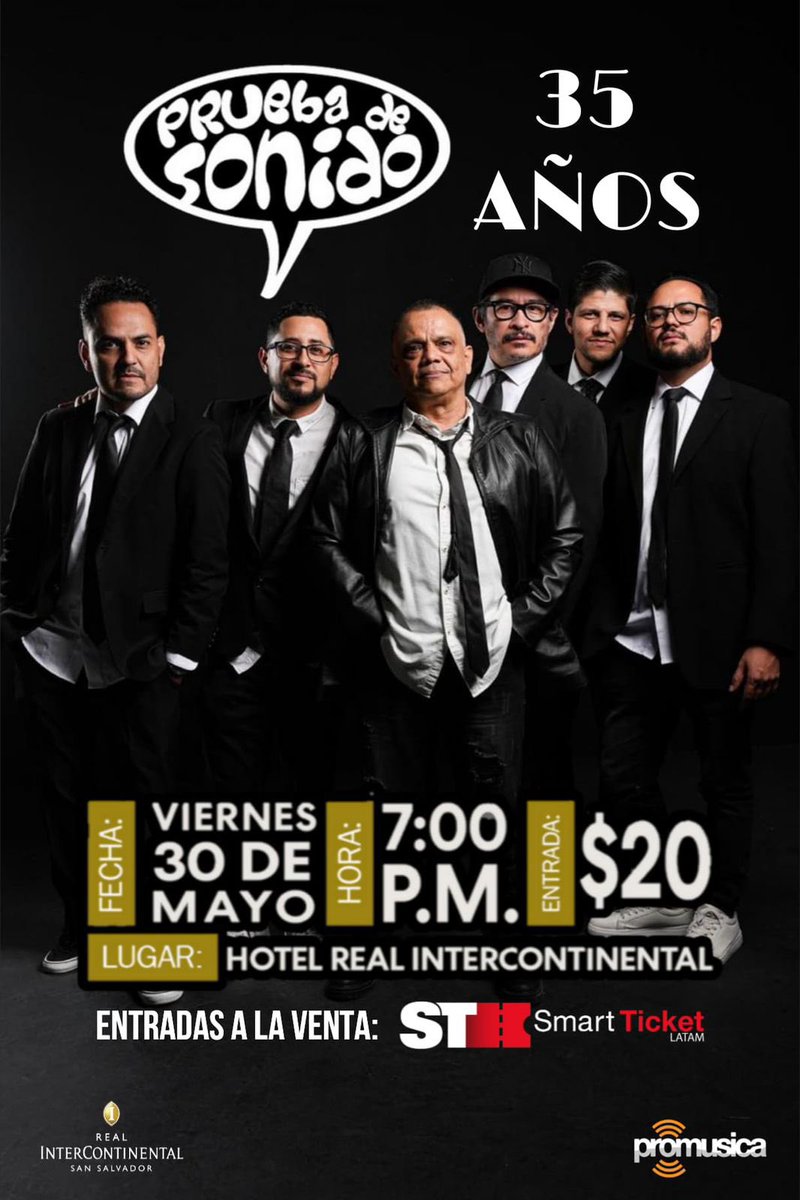 Este viernes 30 de Mayo en Hotel Real Intercontinental, boletos a la venta en smart ticket <a href="/toquinesSV/">toquinesSV</a>