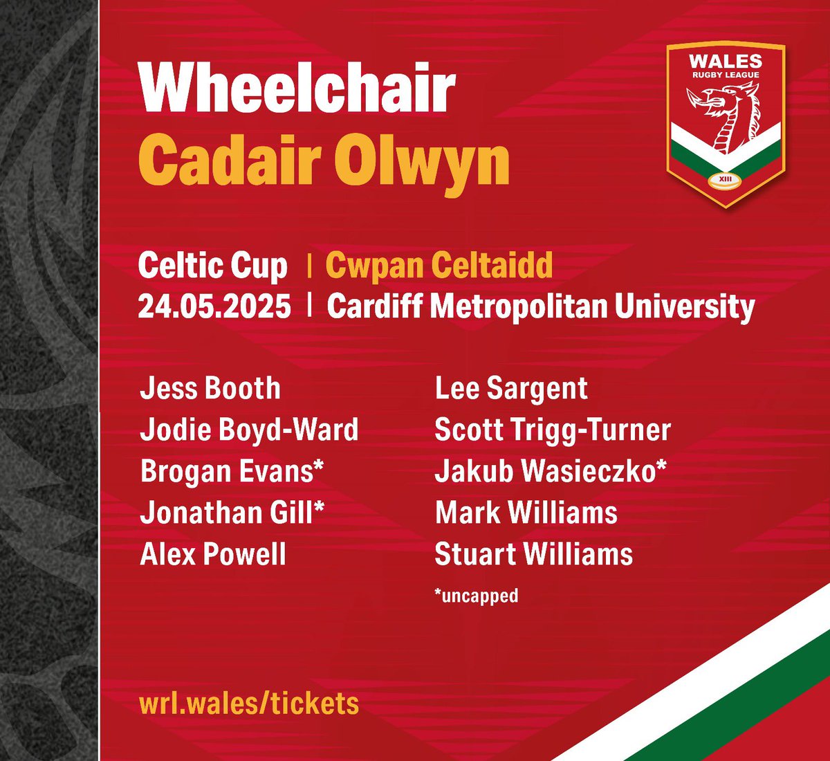 NWCrusadersWheelchairRL&DisabilitySportsClub (@nwcwhrlanddsc) on Twitter photo CYMRU | WALES
<a href="/WalesRugbyL/">Wales Rugby League</a> name 6 #NWCrusadersWhRL players in their Celtic Cup 2025 squad
Jonathan Gill and Jakub Wasieczko become the first players to be developed by the Crusaders Schools outreach program to be named in an international squad.
bit.ly/4mh0CQa CYMRU | WALES
<a href="/WalesRugbyL/">Wales Rugby League</a> name 6 #NWCrusadersWhRL players in their Celtic Cup 2025 squad
Jonathan Gill and Jakub Wasieczko become the first players to be developed by the Crusaders Schools outreach program to be named in an international squad.
bit.ly/4mh0CQa