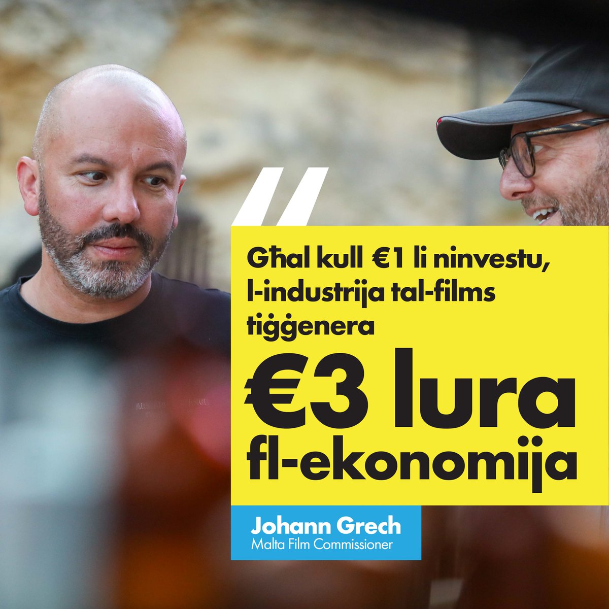 ✅ L-NAO jikkonferma li l-programm tagħna tal-Cash Rebate qed jiġġenera 'return on investment' b'saħħtu.

✅ Għal kull €1 li ninvestu, l-industrija tal-films tiġġenera €3 lura fl-ekonomija.

#MaltaFilmCommission #MFC