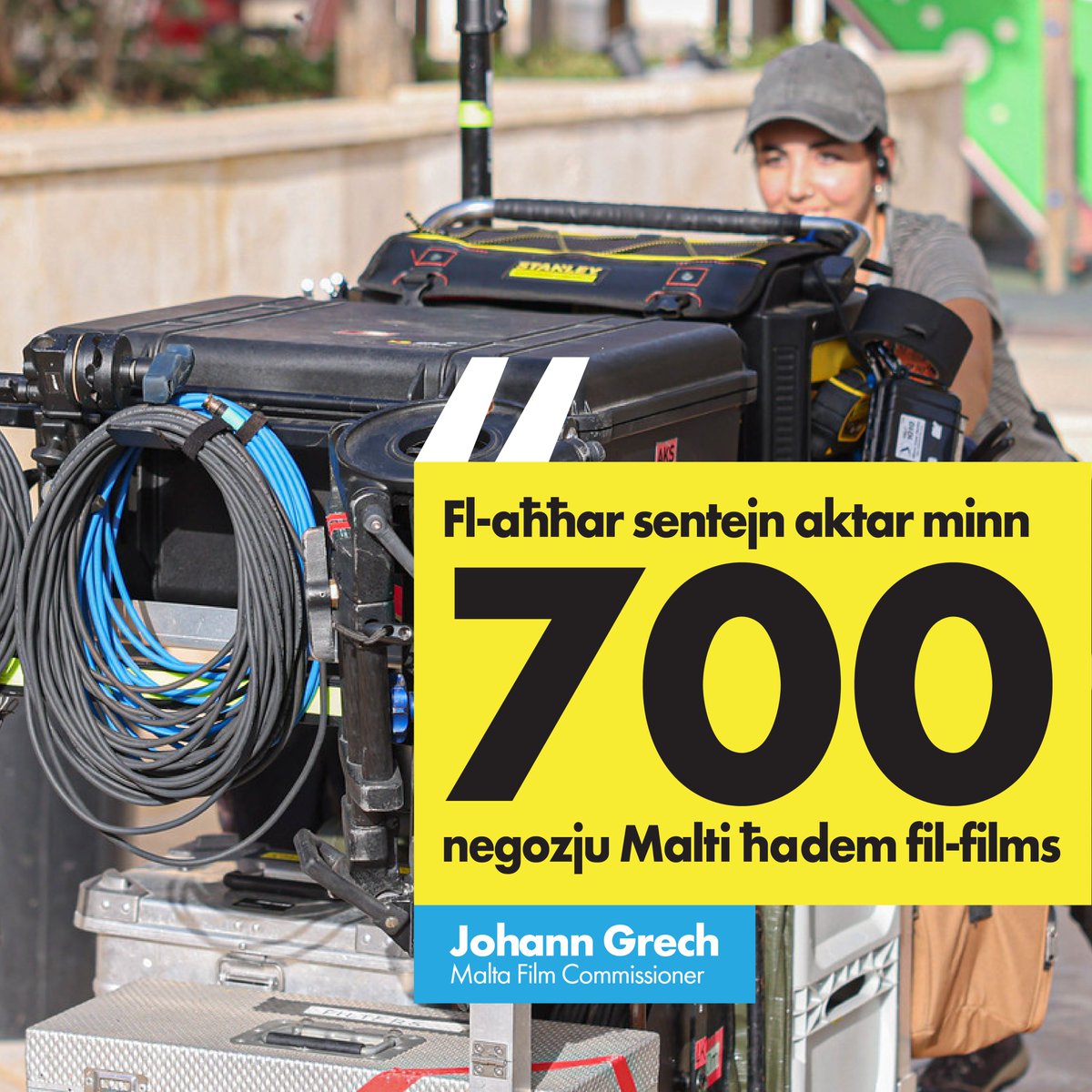 ✅ Bil-programm Cash Rebate sostnejna l-impjiegi għall-Maltin.

✅ 8 minn kull 10 ħaddiema li jaħdmu fil-films huma Maltin.

✅ Fl-aħħar sentejn aktar minn 700 negozju Malti ħadem fil-films.

#MaltaFilmCommission #MFC