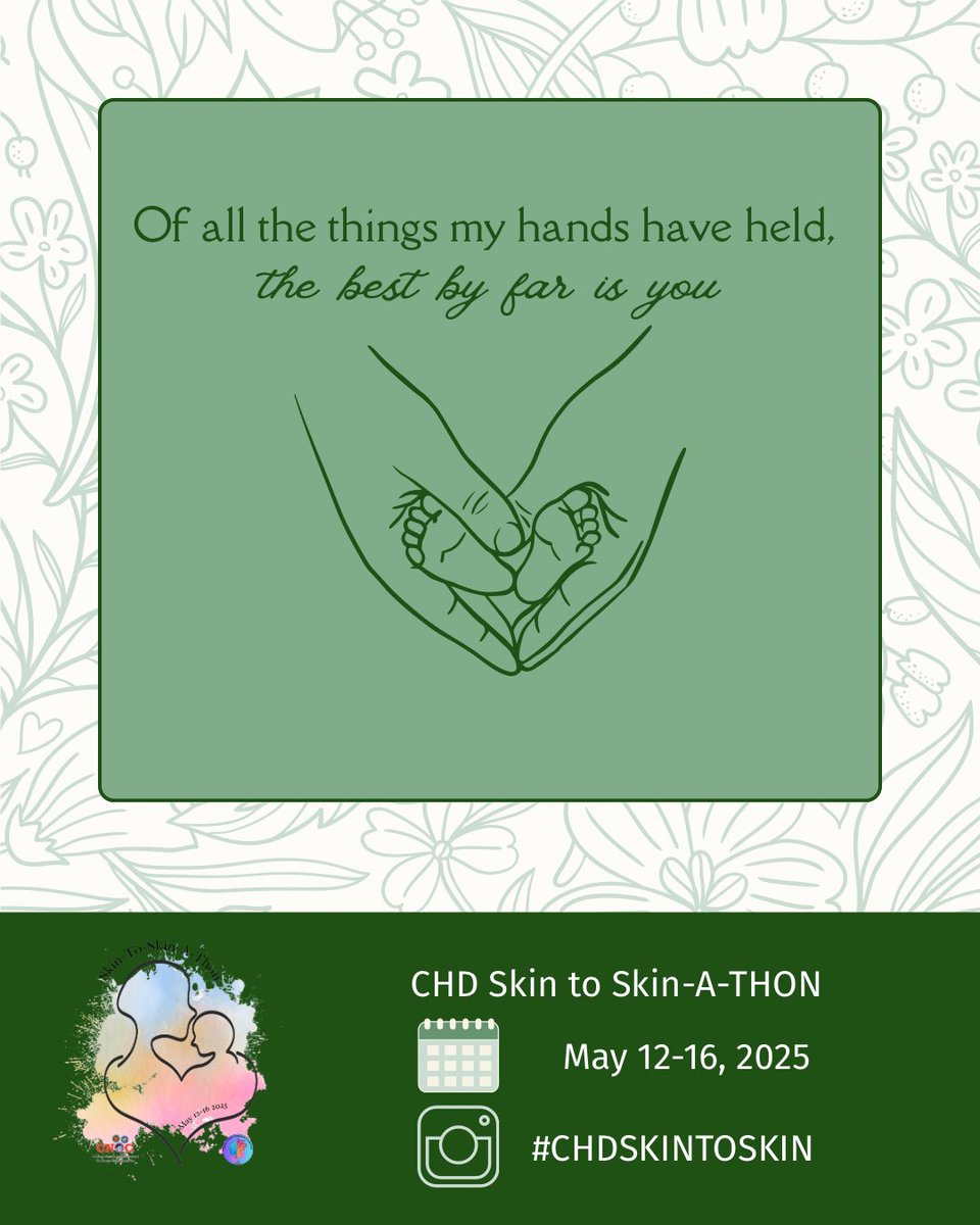 Holding is healing. Skin-to-skin care isn't just comforting - it's therapeutic. This simple act can help support brain development, bonding, and stability in our tiniest heart warriors." #CHDSKINTOSKIN