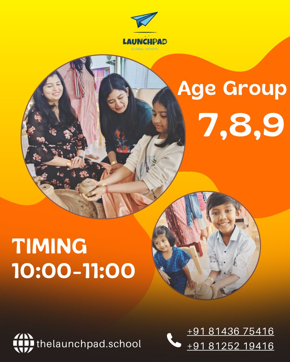 launchpad_sch's tweet image. Get ready to have your hands muddy and hearts full 😍

This 17th May, LaunchPad brings a hands-on Pottery Workshop for children aged 3 to 12, thoughtfully divided into 3 age-specific batches😌

Limited seats | Paid experience
Book your child’s spot today—DM us!