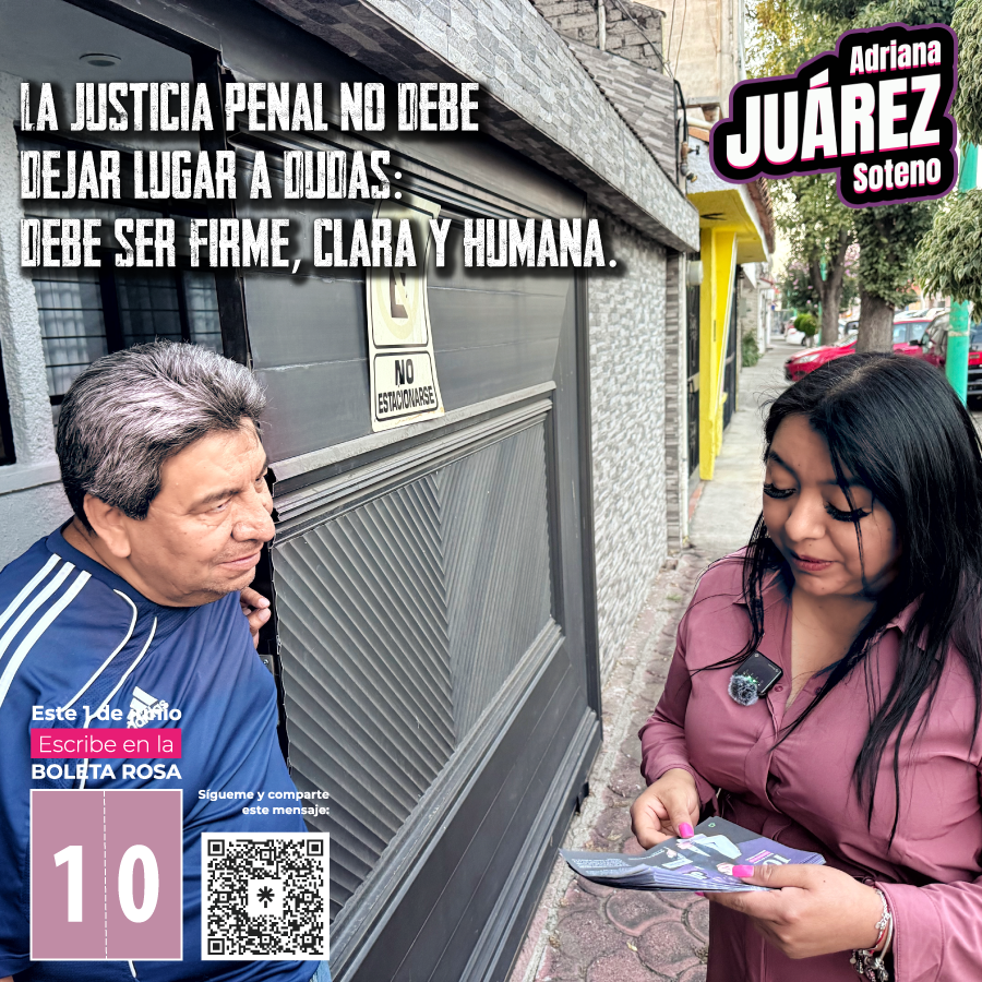 ⚖️ La justicia penal no debe dejar lugar a dudas: debe ser firme, clara y humana.

✍️ Este 1° de junio, escribe 10 en la Boleta Rosa.
#JusticiaQueProtege #Vota10 #Iztapalapa #CDMX