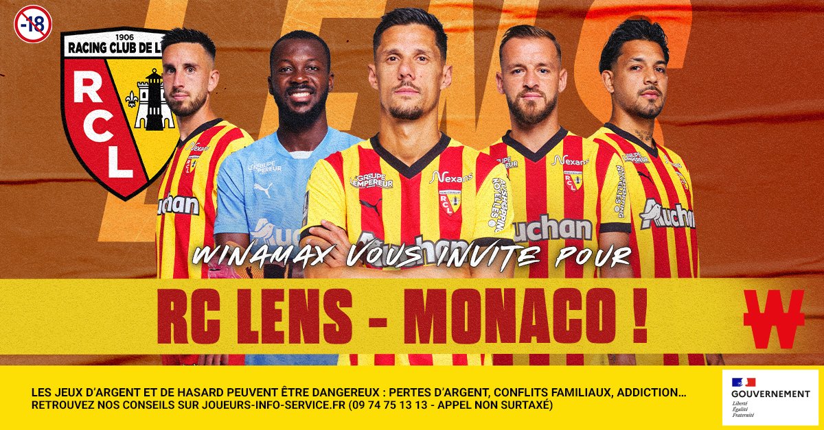 Winamax Sport ๐ (@winamaxsport) on Twitter photo โฝ๏ธ 2 lots de 2 places VIP sont ร gagner pour <a href="/RCLens/">Racing Club de Lens</a> - Monaco, samedi 17/05 ร 21h00 !
๐ Pour participer : retweetez ce tweet, suivez <a href="/WinamaxSport/">Winamax Sport ๐</a> et rรฉpondez avec votre pseudo Winamax.
๐ Tirage au sort demain ร 10h00 !
๐ Rรจglement > bit.ly/ConcoursWina25 โฝ๏ธ 2 lots de 2 places VIP sont ร gagner pour <a href="/RCLens/">Racing Club de Lens</a> - Monaco, samedi 17/05 ร 21h00 !
๐ Pour participer : retweetez ce tweet, suivez <a href="/WinamaxSport/">Winamax Sport ๐</a> et rรฉpondez avec votre pseudo Winamax.
๐ Tirage au sort demain ร 10h00 !
๐ Rรจglement > bit.ly/ConcoursWina25