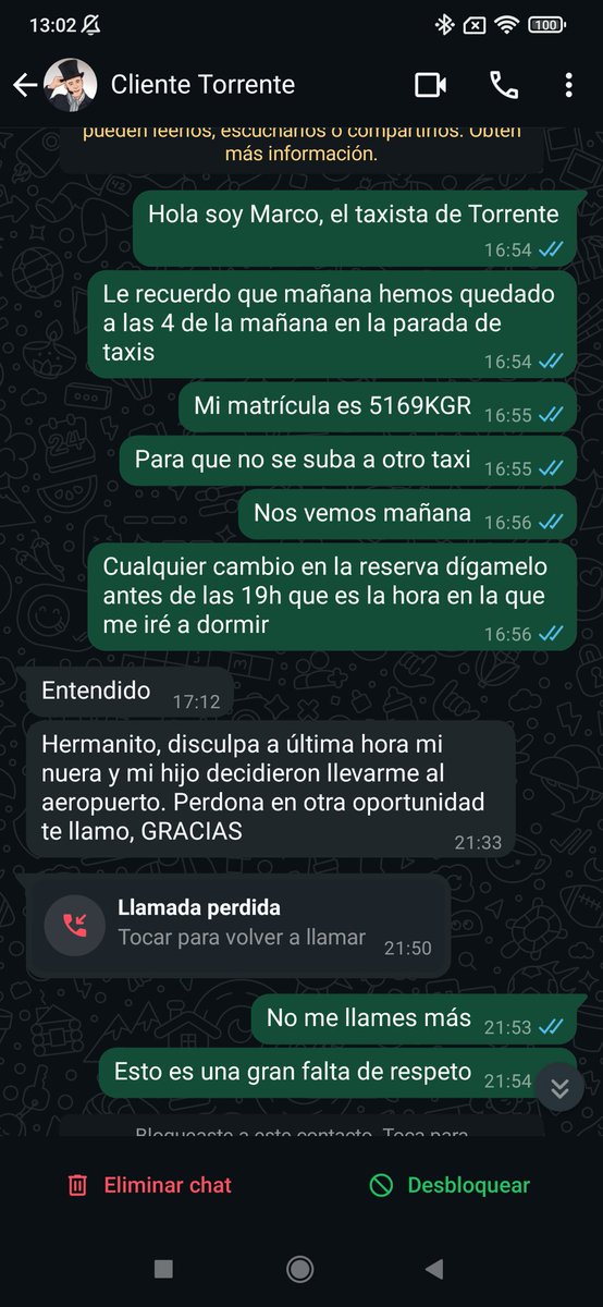 Condicionar tu día libre para poder atender a una persona por el simple hecho de querer cumplir con tú deber, yéndote a dormir a las 19h y que te rompan el sueño a las 22h cuando todo había quedado claro y por un motivo de mierda.

Esto NO está PAGADO. 

#taxi #cliente #reservas
