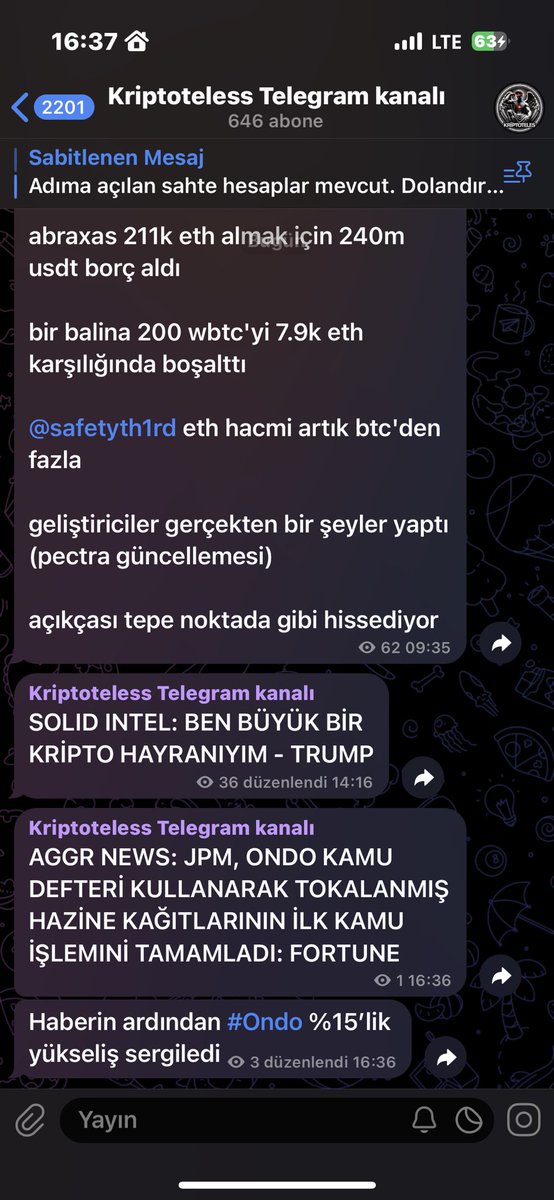 Kriptoteless's tweet photo. #Ondo haberin etkisiyle %15’lik pump yaptı. Telegram kanalımı takip etmeyi unutmayın 👇👇👇

https://t.co/xVTJz90mKg https://t.co/axNluw844I