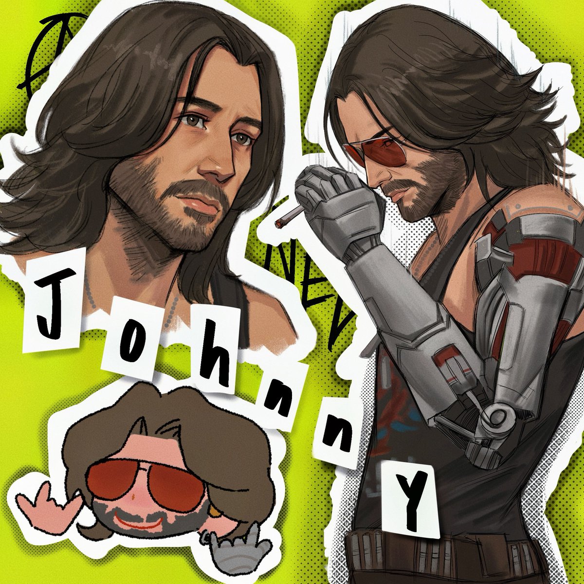 DEVIL_JOKE_'s tweet photo. 对不起我改了一下
#kerryeurodyne #JohnnySilverhand #Cyberpunk2077 https://t.co/cmuwRFCVpk
