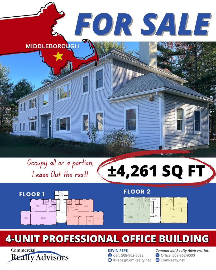 ComRealtyNet's tweet image. 📍 150 West Grove Street, Middleboro
🏢 4,261 SF Professional Office Building
🌬️ Forced Air Heating | ❄️ Central A/C
🚗 Ample Parking | 🙌 Prime Location
💸 $749,000

#CommercialRealEstate 

l8r.it/jH1P
