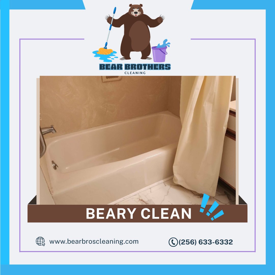 bearbroscleans's tweet photo. 🧼 Say Goodbye to Grimy Bathrooms! 🛁
At Bear Brothers Cleaning of Huntsville, we know a sparkling bathroom makes a big difference. From scrubbing tiles and disinfecting toilets to wiping mirrors and polishing fixtures — we handle the dirty work so you don’t have to. https://t.co/DYnp0RWoY3
