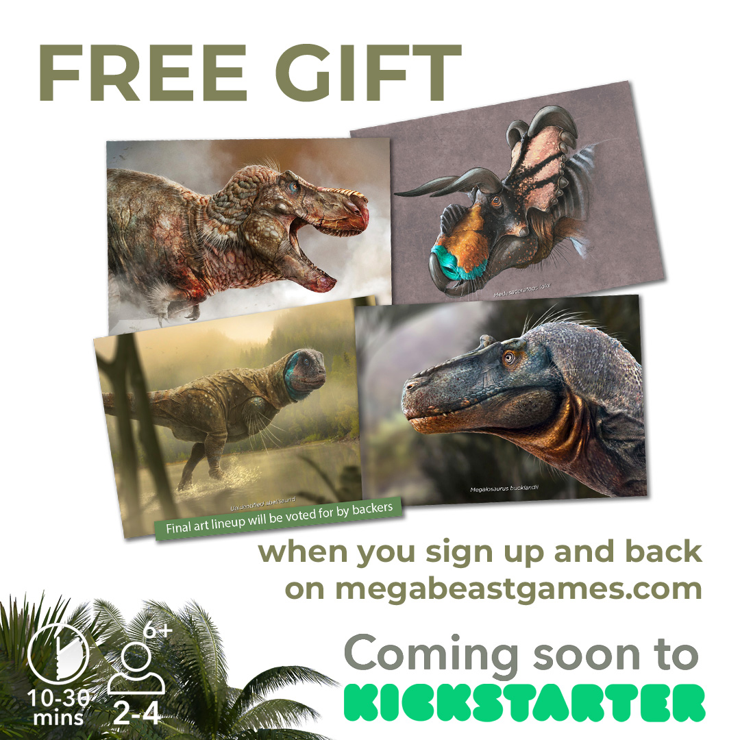 Megabeast Games (@megabeastgames) on Twitter photo Love dinosaurs? Share the thrill with your whole family!
Megabeast: Last Titans is the ultimate board game for dino fans of all ages. Get 4 stunning <a href="/DragonsofWales/">DragonsofWales ๐ช๐บ๐ด๓ ง๓ ข๓ ท๓ ฌ๓ ณ๓ ฟ</a> dino art prints when you follow and back the game when it goes live soon on Kickstarter! megabeastgames.com/follow Love dinosaurs? Share the thrill with your whole family!
Megabeast: Last Titans is the ultimate board game for dino fans of all ages. Get 4 stunning <a href="/DragonsofWales/">DragonsofWales ๐ช๐บ๐ด๓ ง๓ ข๓ ท๓ ฌ๓ ณ๓ ฟ</a> dino art prints when you follow and back the game when it goes live soon on Kickstarter! megabeastgames.com/follow