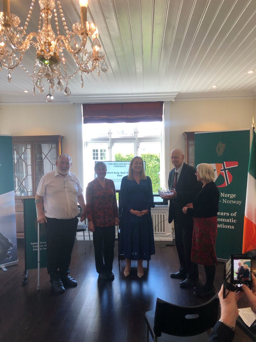 IrlEmbOslo's tweet image. Ambassador Buckley was delighted to present The Lifesaving Foundation's Ireland Medal to Dr. Robert Keig Stallman in recognition of a long and exceptional contribution to saving lives from drowning. 🇮🇪🇳🇴