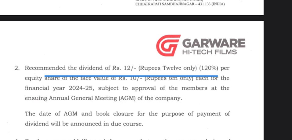 Prefmarkits's tweet image. Garware Hitech :

Excellent Set Of Results :👍👍
Standalone and Consolidated :
(₹ in Crs)-Mar’25

Overall👍👍

YOY Mar25 vs Mar24⬆️✅
EPS YOY⬆️✅

QOQ Mar25 vs Dec24⬆️
EPS QOQ⬆️

Q4 Mar25 vs Mar24⬆️
EPS Q4⬆️

Dividend of ₹12/- per share.

#finresults #GarwareHiTech