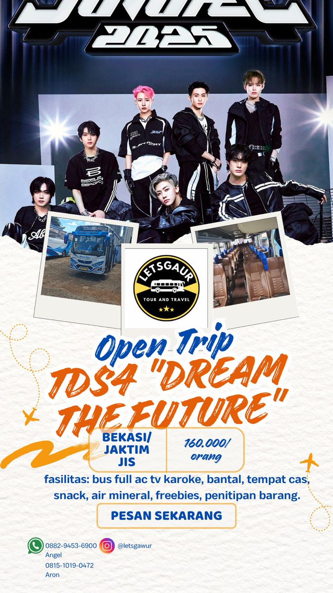whxomp's tweet image. Open Trip Jakarta, Jaktim : NCT DREAM TDS 4 "DREAM THE FUTURE"  Jakarta International Stadium (JIS)

📍Titik Kumpul: (Jakarta Timur)
1. MCD Cipayung
2. Cawang UKI
3. Gerbang Tol Kebon Nanas

PP 160.000/orang/hari atau Book slot DP 50.000/orang/hari 

docs.google.com/forms/d/e/1FAI…
